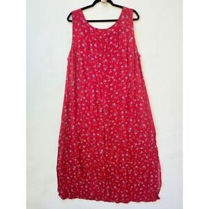 Erika II Studio Womens Medium Floral Vintage Y2K Maxi Dress Red Blue Cottagecore